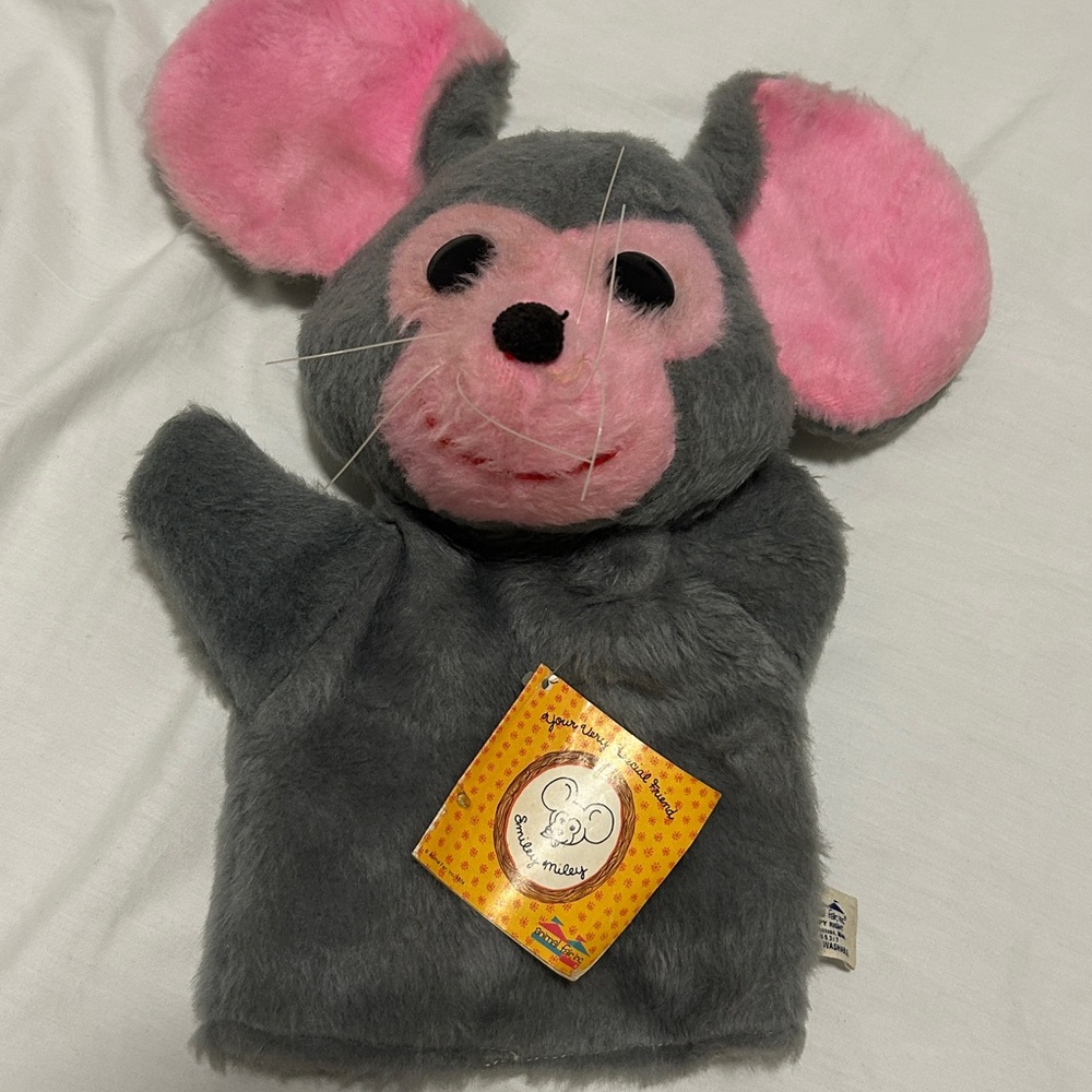 RARE 70’s Vintage Animal Fair Inc. Miley Mouse plush hand puppet Made in USA - Picture 9 of 17